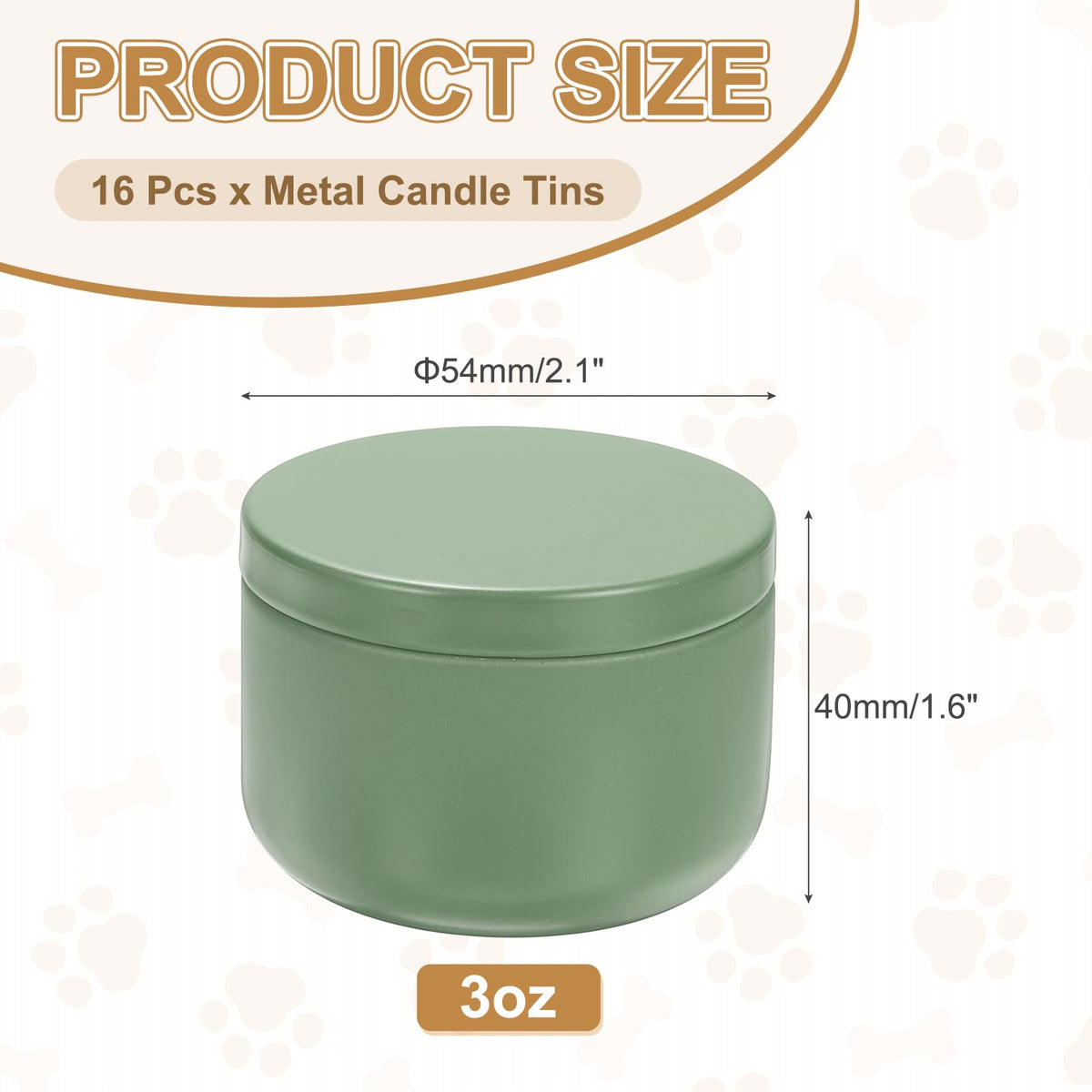 MECCANIXITY 3oz Candle Tins, 16pcs Metal Candle Tins Jars with Lids Round Empty Tin Can Containers Bulk for Storage Tea and Making DIY Arts Crafts Christmas Gifts, Green