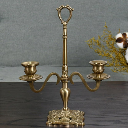 Candle Holders European Brass Double Head Candle Holder, Luxury Table Decoration, Candle Holder, Ornaments for Living Room Decorative Candle Holder
