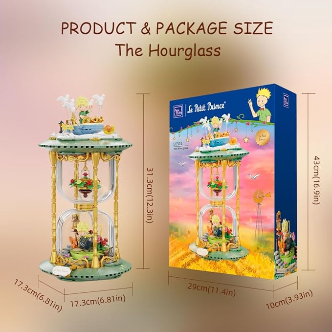 PANTASY The Little Prince Hourglass Building Blocks Set Construct Create Play Building Kit for Adults Home and Office