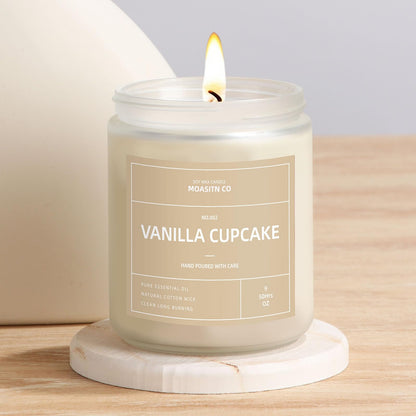 Vanilla Cupcake Candle for Home Scented| Natural Soy Non Toxic Candles| Long Clean Burning Aromatheraphy Jar Candel| Women,Men Gift for Autumn,Winter, Halloween,Thanksgiving,Relaxing| 9oz