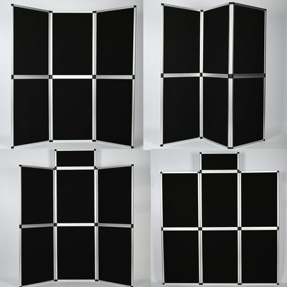 ISXACFF 6+1 Panel Trade Show Presentation Board, 82.6" H x 70.8" W Portable Display Panel System, Folding 6 Panels Exhibition Boards Single Sided Tabletop Display 6 Panels,Hook & Loop-Receptive Fabric