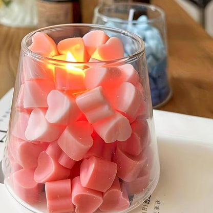 Aesthetic Scented Candle,Handmade Soy Wax Aroma in Glass Decorative Candle for Valentine's Day Wedding Gift (Red)