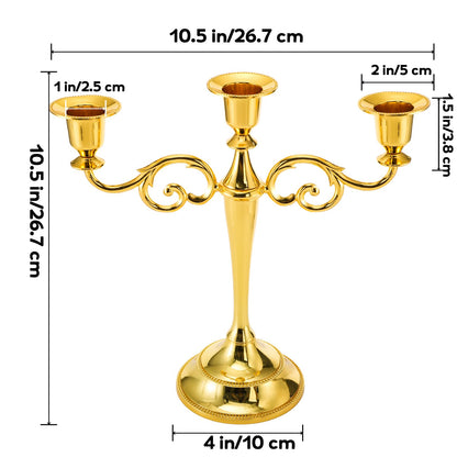 YOUEON Candelabra, Candelabra Candle Holder, Tall Candlesticks Holder, Elegant Taper Candle Holder Centerpiece for Wedding, Church, Halloween, Dining, Home Decor (Gold)
