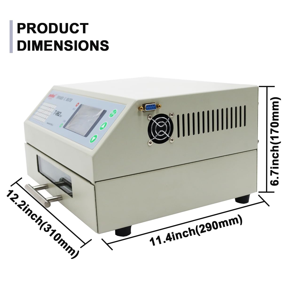 Huikizne Reflow Oven T-962 v2.0, 110V 800W Reflow Soldering Station, Micro-computer Control Reflow Soldering Machine with 7.1x9.3 Inch Soldering Area