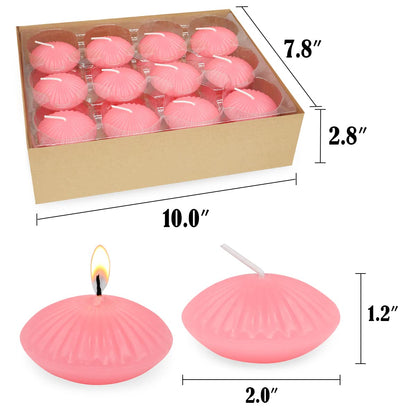 Pink Floating Candles for Cylinder Vases, 24 Pack 2 Inches Water Tealight Candles for Centerpieces at Wedding Dinner Party Spa Treatments