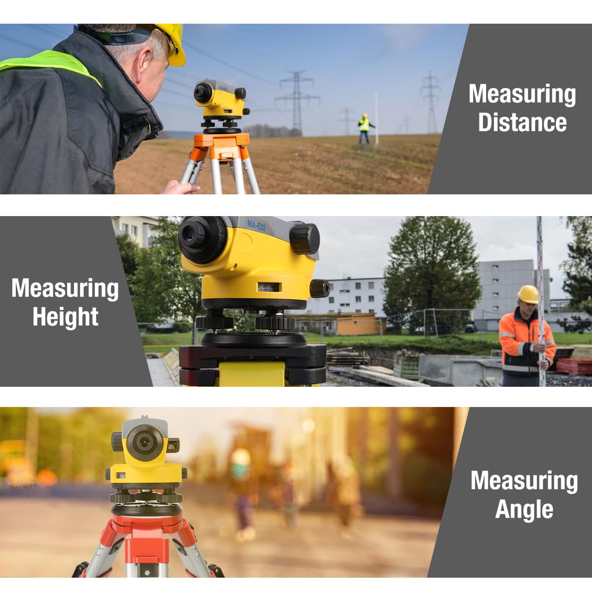 Mountlaser Automatic Transit Level 32X Optical Level Kit with Self- Leveling Magnetic Dampened Compensator and Transport Lock for Builders & Contractors | Excellent Accuracy | Water-resistant