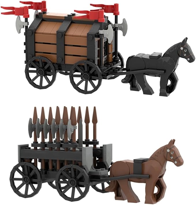 Medieval Ancient Castle Carriage Building BlocksAncient Military Weapons Chariot Building BricksMedieval Castle Building SetMOC Medieval Castle Accessories Building Blocks