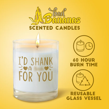 BAD BANANAS Best Friend Candle - Gifts for Women - Id Shank a B for You - Scented Candles for Women