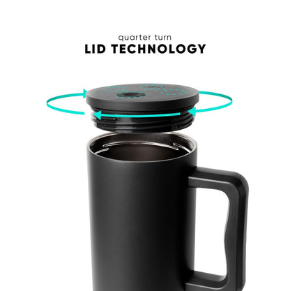 Simple Modern 30 oz Trek Tumbler with Handle and Straw Lid | Cup Holder Friendly Insulated Stainless Steel Travel Mug | Midnight Black