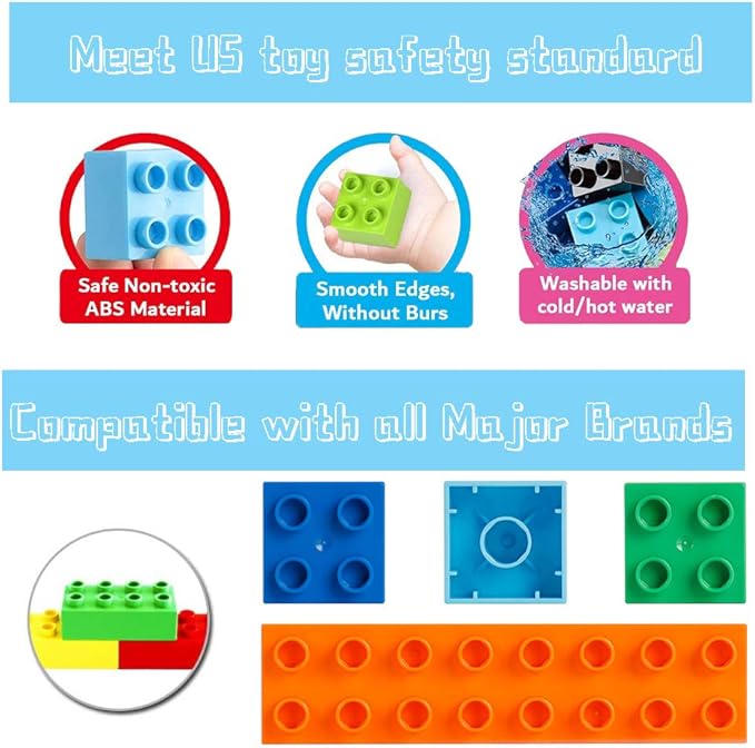 Building Blocks for Toddlers 2-5 171 Pieces Blocks Car Set for Kids Classic Large Building Bricks Compatible with All Major Brands Educational Toys for All Ages