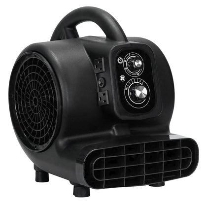 VORBO Air Mover Blower Fan, 1/3 HP 2000CFM Carpet Dryer, 3 Speeds Floor Blower Fan with Timer and 4 Adjustable Angles, Stackable, for Janitorial, Home and Commercial Use, Black