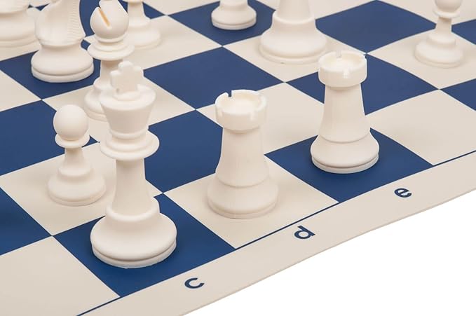 Regulation Silicone Tournament Chess Set - Pieces Only - 3.75 King - Black &amp White