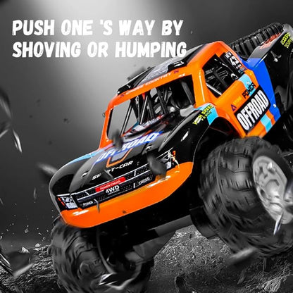 Waterproof RC Monster Truck Amphibious Remote Control Trucks 13In Big Off Road RC Cars for Kids 4WD 360° Rotation Two Rechargeable Batteries Gifts for Boys Girls Age 4-12 Pool Toys (Orange)