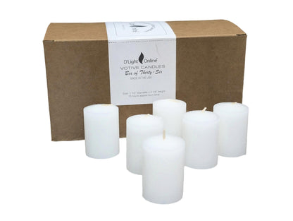 D'light Online 15 Hour Unscented White Emergency and Events Bulk Votive Candles for Wedding Votives, Luminary Candles, Restaurants, Churches, Bars, Parties, Spa and Decor (Set of 36 - White, 15 Hour)