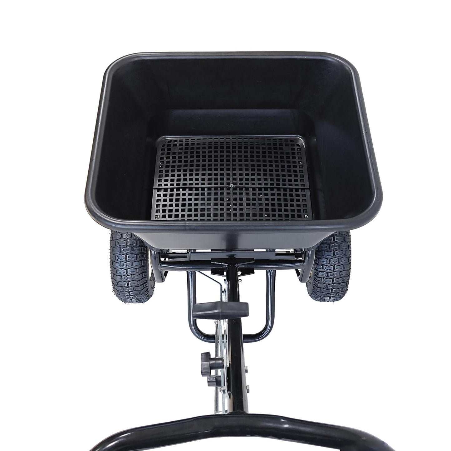 EAGWON Fertilizer Spreader, Walk-Behind Push Broadcast Spreader - All Season, 100lb Capacity, 13in All-Terrain Pneumatic Tires, Grate/Cover/Enclosed Gearbox, for Seed/Fertilizer/Salt/Snow Melt
