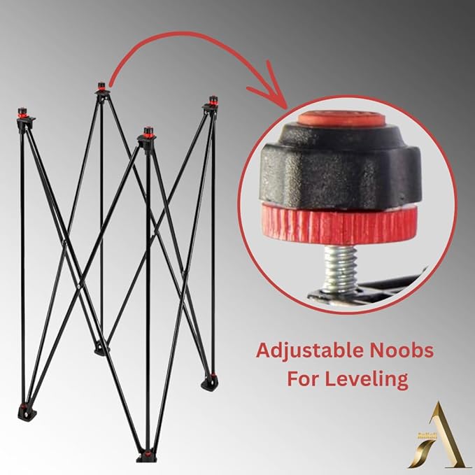 AnNafi® Carrom Stand | Professional Carrom Board Stand | Easy Adjustable &amp Foldable Four Fold Stand with Compact Design | Combination of Full Size Metal Pipe Iron Rod &amp PVC | Indoor Games Fun