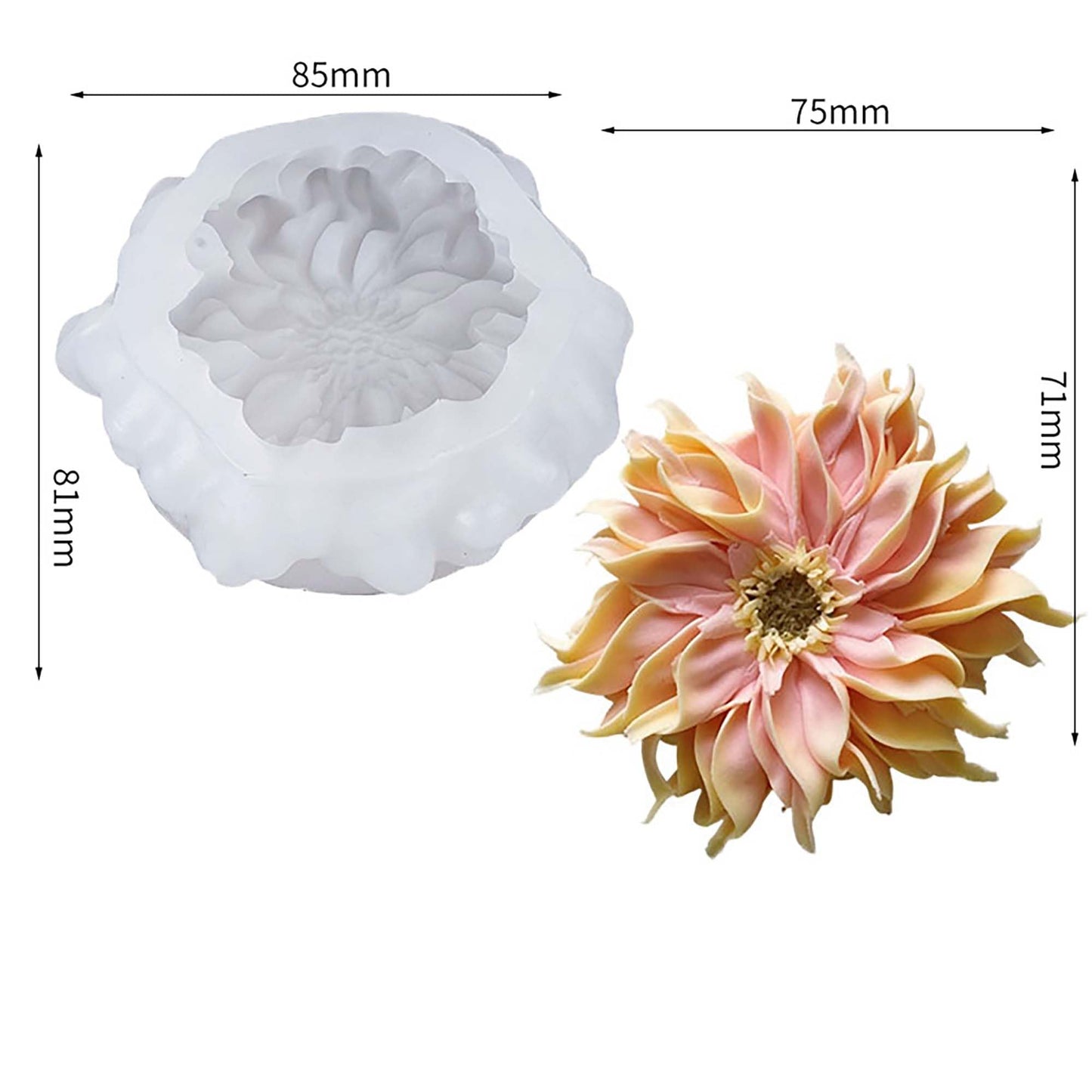 Flower Petal Mold - Cylinder Molds Silicone Wave Spiral Candle Mold - Silicone Resin Casting Molds for Candle & Resin & Soap Craft Supplies