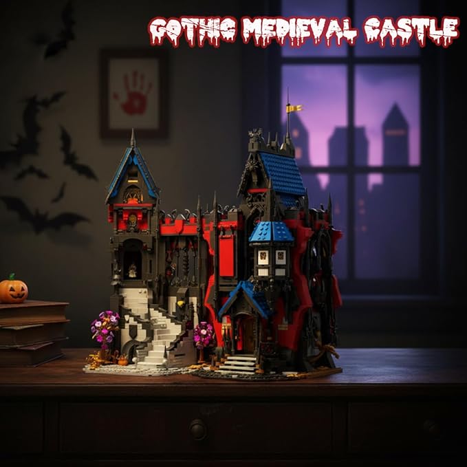 Haunted House Modular Buildings Set for AdultsGothic Medieval Castle Architecture Horror Haunted Mansion 2 in 1 Sets with Box Nightmare Ideal Gifts for Christmas (3900 PCS)