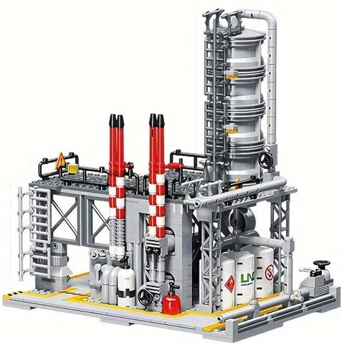 General Jim's Chemical Laboratory Streetview City Modular Building Block Brick MOC Model or Playset with Accessories for Teens or Adults.