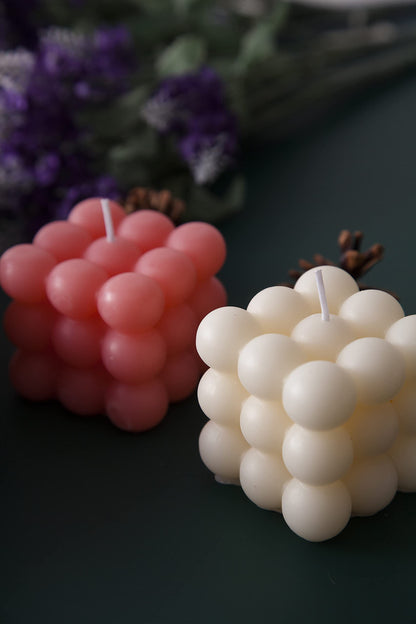 Carol Cao Bubble Candle - Cube Soy Wax Candles, Home Decor Candle, Scented Candle Set 1 Pieces, Home Use and Gifting (Pink) Christmas Gifts
