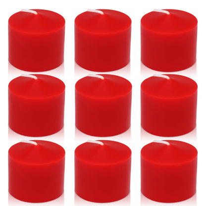 9-Pack 1.25-Inch Red Votive Candles, Unscented Small Tealight Candle for Home Decor and Special Occasions