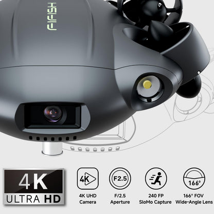 FIFISH QYSEA V6 Expert M200A Underwater Drone with Robotic Arm, AI Vision Lock Portable ROV with Q-Interface, Underwater Robot with Industrial Case, 6 Hours Working Time, 4K Camera, 660ft Dive