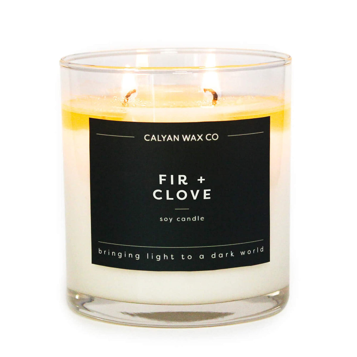 Calyan Wax Co. Fir & Clove 2 Wick Scented Candle - 37 Hour Burn - Luxury Clean Soy Wax Candles - Long Lasting Large Glass Jar Candle for Home - 8.8oz