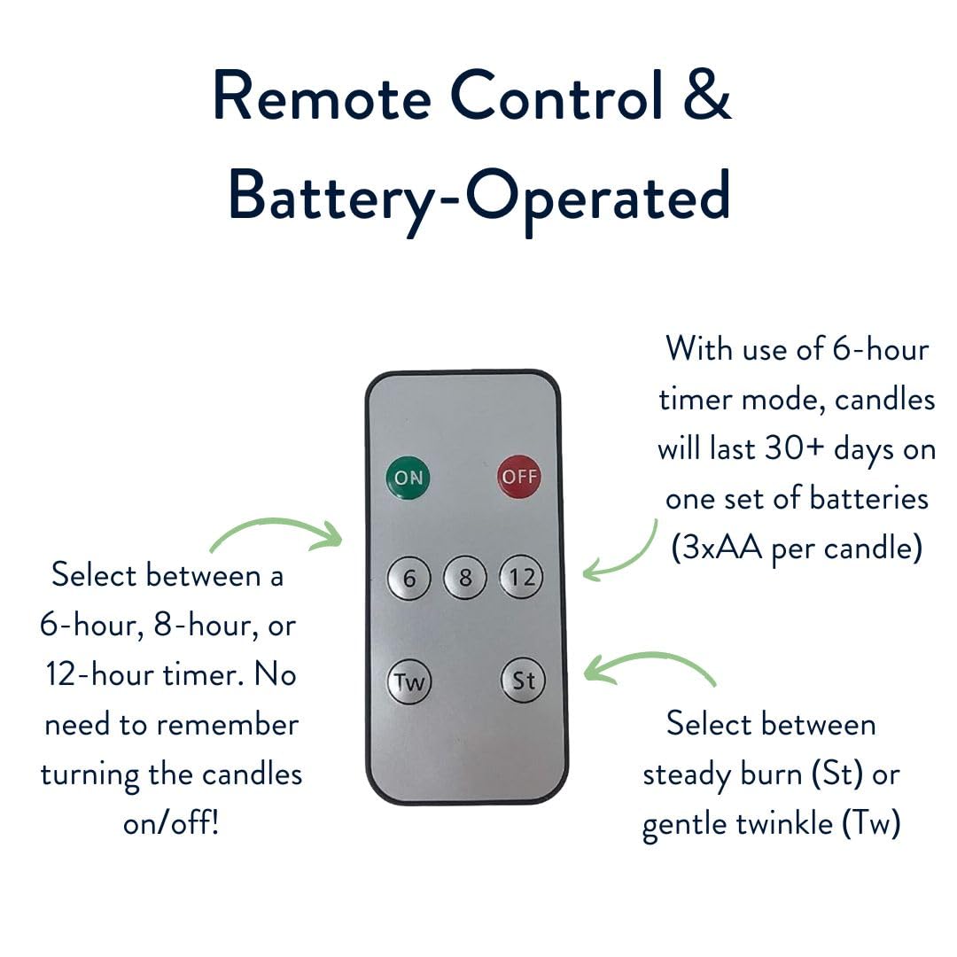 Celestial Lights Set of Four Battery Operated Remote Programmable Window Hugger Candle for Narrow Window Sills Daily Timer Choose 6, 8, or 10 Hours Flicker or Steady (Brushed Nickel)