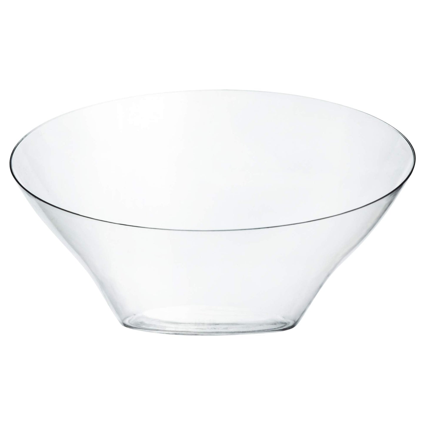 PLASTICPRO Disposable Angled Plastic Bowls Round Medium Serving Bowl, Elegant for Party's, Snack, or Salad Bowl, Clear Pack of 4