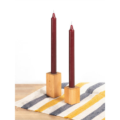 CANDWAX Bordeaux Taper Candles Pack of 4 - Slow Burning Dripless Unscented Straight Candles 10 inch - Ideal for Dinner Table - Smokeless Long Candlesticks