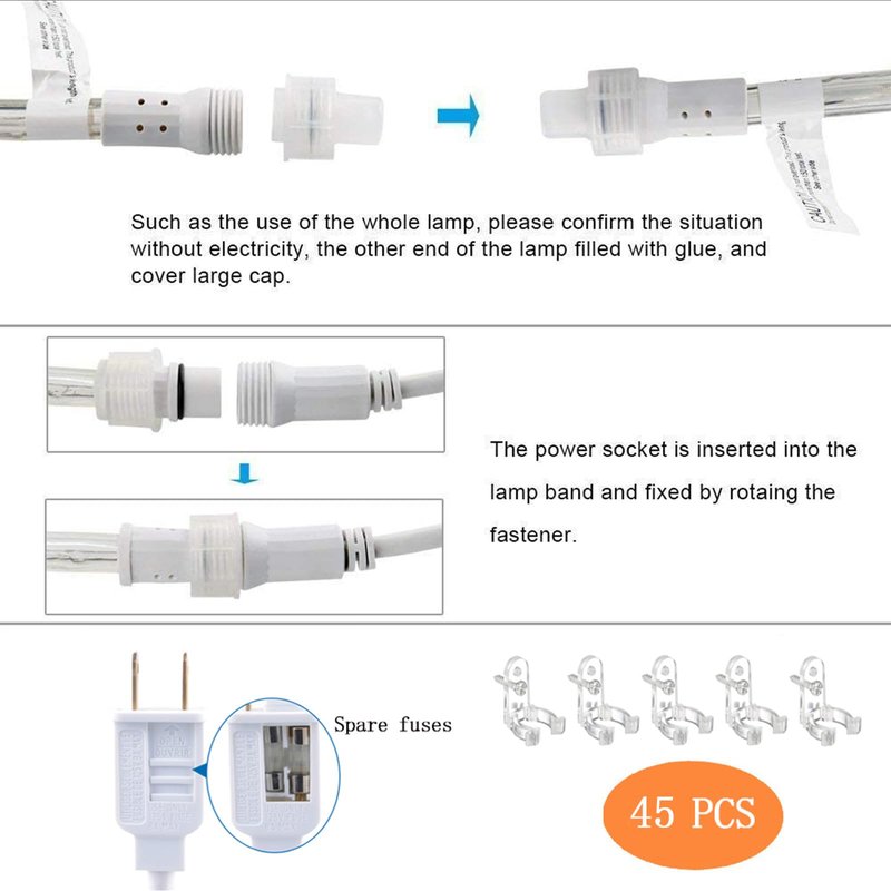 150ft LED Rope Lights Outdoor, 1080 LED Connectable and Flexible Tube Lights with 8 Modes, Waterproof LED Rope Lighting for Garden, Patio, Bedroom, Party, Pool, Indoor Outdoor Decoration (White)