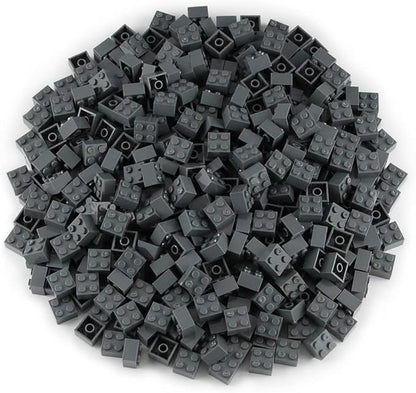 Feleph 2x2 Bricks Dark Stone Gray 400 Pieces Parts Classic Building Creative Play Blocks Set Toy Compatible with 3003 Major Brick Brands
