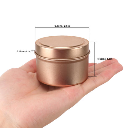 IHDYPPEW 48 Pack 4 oz Rose Gold Tins with Lids, Candle Containers, Empty Candle Jars Bulk, Candle Jars for Making Candles, Candle Supplies for Party Favors, Spices, Jewelry, Cosmetics