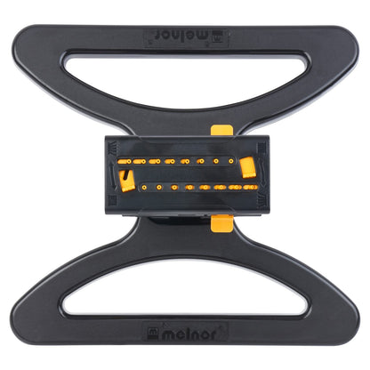 Melnor 65131AMZ MiniMax Turbo Oscillator Sprinkler, 4000 sq. ft., 4-Way Adjustable, Quick Connect Bundle, Black, Yellow