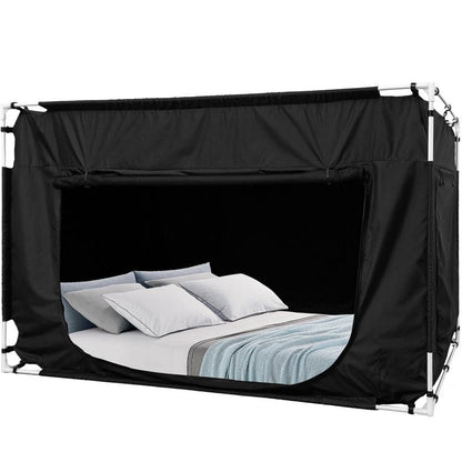 Quinnsus Bed Tent Bed Canopy Full Size Tents for Adult and Kids - Portable Sleeping Bed Tents 80% Blackout with 4 Doors Breathable Private Space Tents(Mattress Not Included)