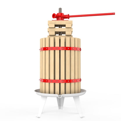 EJWOX 4.75 Gallon Fruit and Wine Press, Manual Cider Juice Maker with Solid Beech Wood Basket & Heavy-Duty Stand for Apples, Grapes, Berries