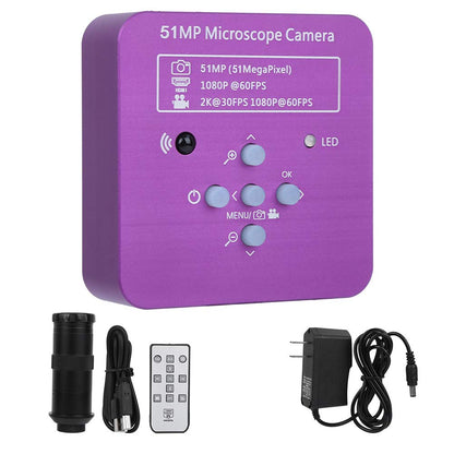 HDMI Digital Microscope Camera 51MP 120X C Mount Lens Industrial USB Video Microscope for Electronics Repair Soldering Inspection with Remote Control