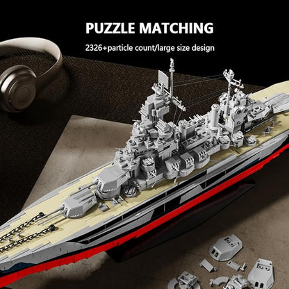 Colorado Battleship (BB-45) Building Block Set World War II U.S. Navy Pacific Fleet MOC Model Gift Toy Ship for Adult and Military Enthusiast Collection and Display