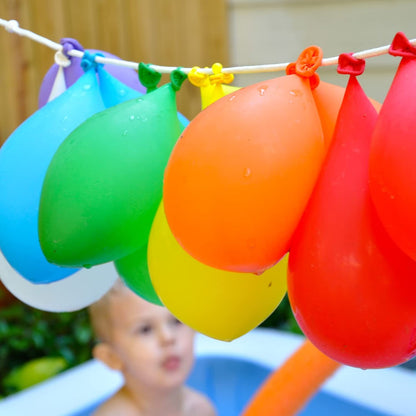 Hlonon 2000 Pack Water Balloons, 5-6 Inches, Multi-Color, Biodegradable Latex, Includes 2 Hose Nozzles, Great for Summer Party