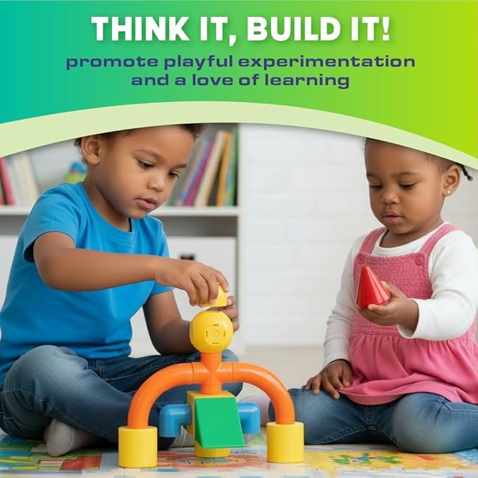 POPULAR PLAYTHINGS Mag Builder Building Set Magnetic Connecting Toy for Kids Imagination and Creative Play Crazy Shapes Gift for Children - 30 Piece