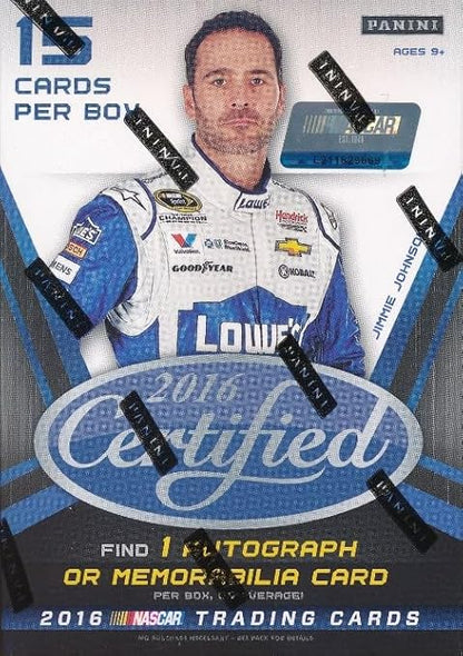 2016 Panini Certified Racing Nascar EXCLUSIVE Factory Sealed Retail Box with AUTOGRAPH or MEMORABILIA Card! Look for Cards &amp Autographs from Dale Earnhardt Danica PatrickJimmie Johnson&amp Many