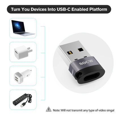 USB C to USB Adapter (4 Pack),USB-C Female to USB Male, Type C to USB A Converter Compatible with Apple MagSafe, iPhone 11 12 13 14 15 Pro Max, Samsung Galaxy Note,Google Pixel etc, Grey