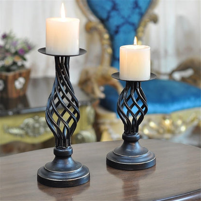 Candlestick Holders Vintage Candlestick Ornaments Candlelight Dinner Table Candle Holder for Wedding, Church, Halloween Candle Holders(Large)