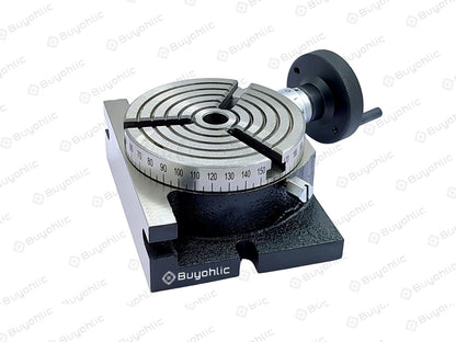 Buyohlic Horizontal Vertical 4" Inch II 100 mm Rotary Milling Tables ((3 Slots- Regular))