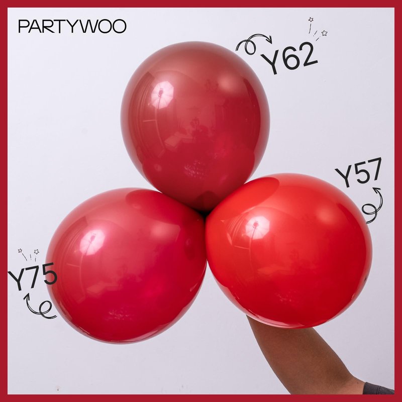 PartyWoo Red Balloons 50pcs 12 Inch Red Helium Balloons for Birthday Graduation Bachelorette Citizenship Firefighter Strawberry Anniversary Cherry Casino Movie Theme Party Decorations Red-Y57