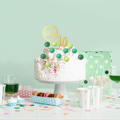 Yerliker 34 Pcs Happy Birthday Cake Toppers Decorations Birthday Candles DIY Cake Decor for Men Women Wedding Anniversary(Jungle)