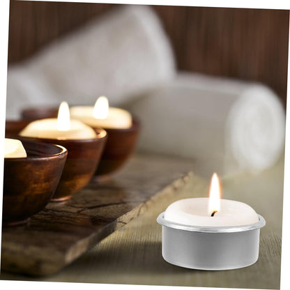 Housoutil 15pcs Metal Candle Cups Minimalist Tea Light Tins Decorative Candle Holders for DIY Projects Home Decor Aromatherapy