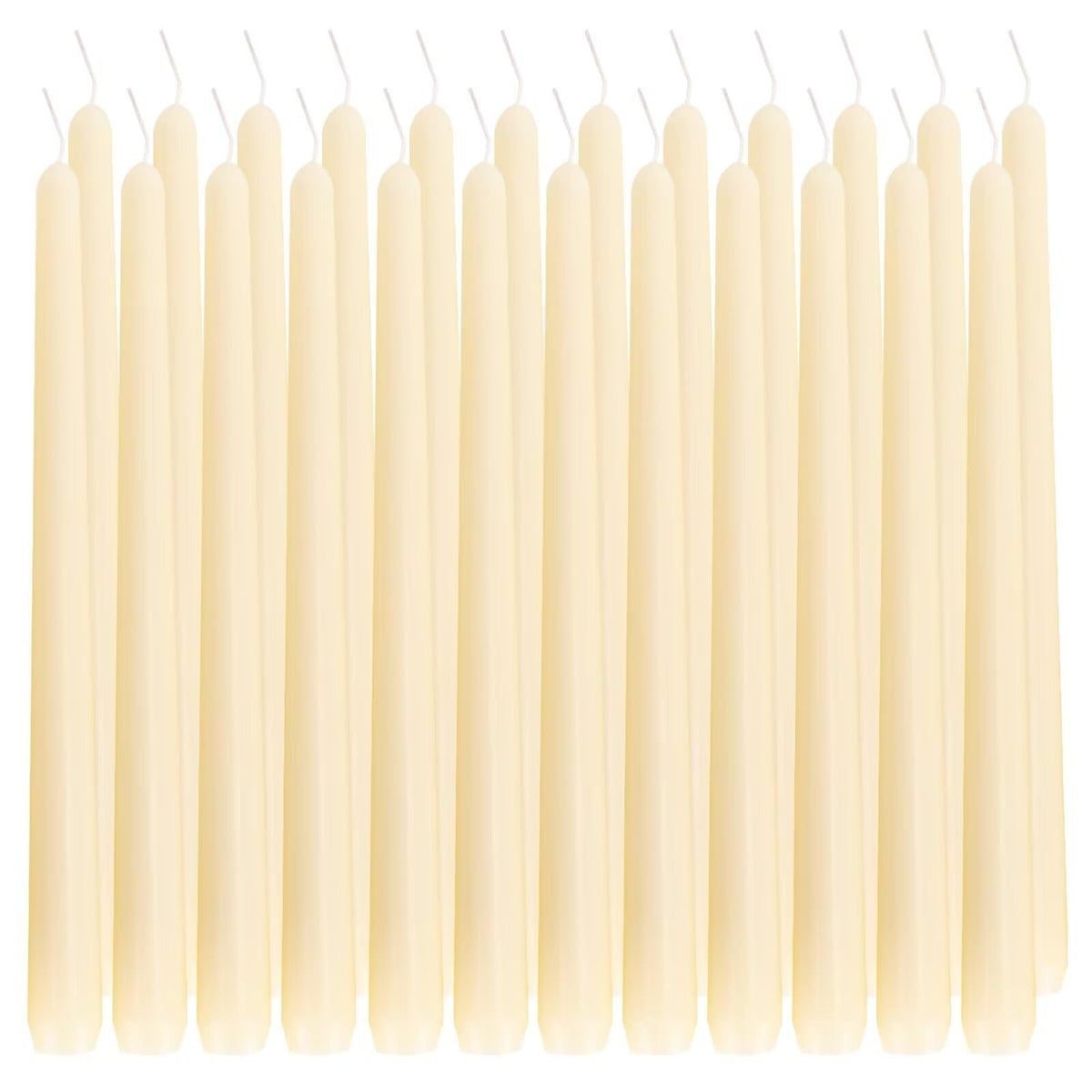 SOFT BREEZE 24 Pack Ivory Taper Candles-Taper Candles 4/5x10 Inch Smokeless & Dripless-10 Hours Long Burning,Unscented Candle,Ideal for Weddings,Dinner Parties, and Home Decor