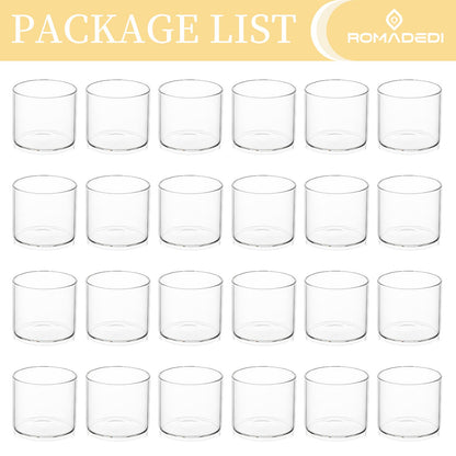 Votive Tea Light Holders Bulk - Clear Glass Tealight Candle Holder for Floating Candle as Candlelit Dinner Wedding Party Events Birthday Reception Centerpiece Accessories, Holiday Decor, 20pcs+Extra 4