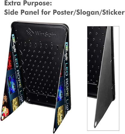 WinSpin 41x25 Prize Drop Board Foldable Stand Disk Drop Board Game with 12 Playing Pucks for Carnival Tradeshow Party Live Stream